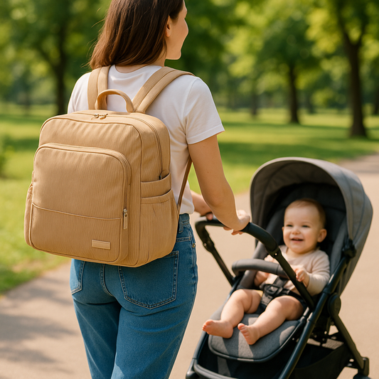Sac a langer bebe en velours côtelé | VelvetNest