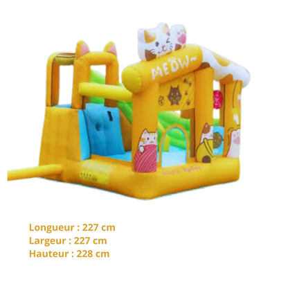 Chateau gonflable enfant a motif de chat | MeowJump