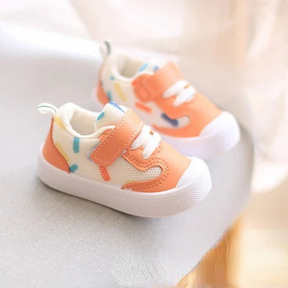 Chaussure bebe a fermeture velcro orange 1 paire