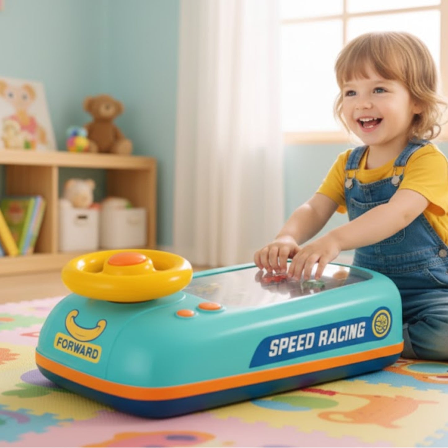 Circuit voiture enfant avec volant interactif | MiniDrive