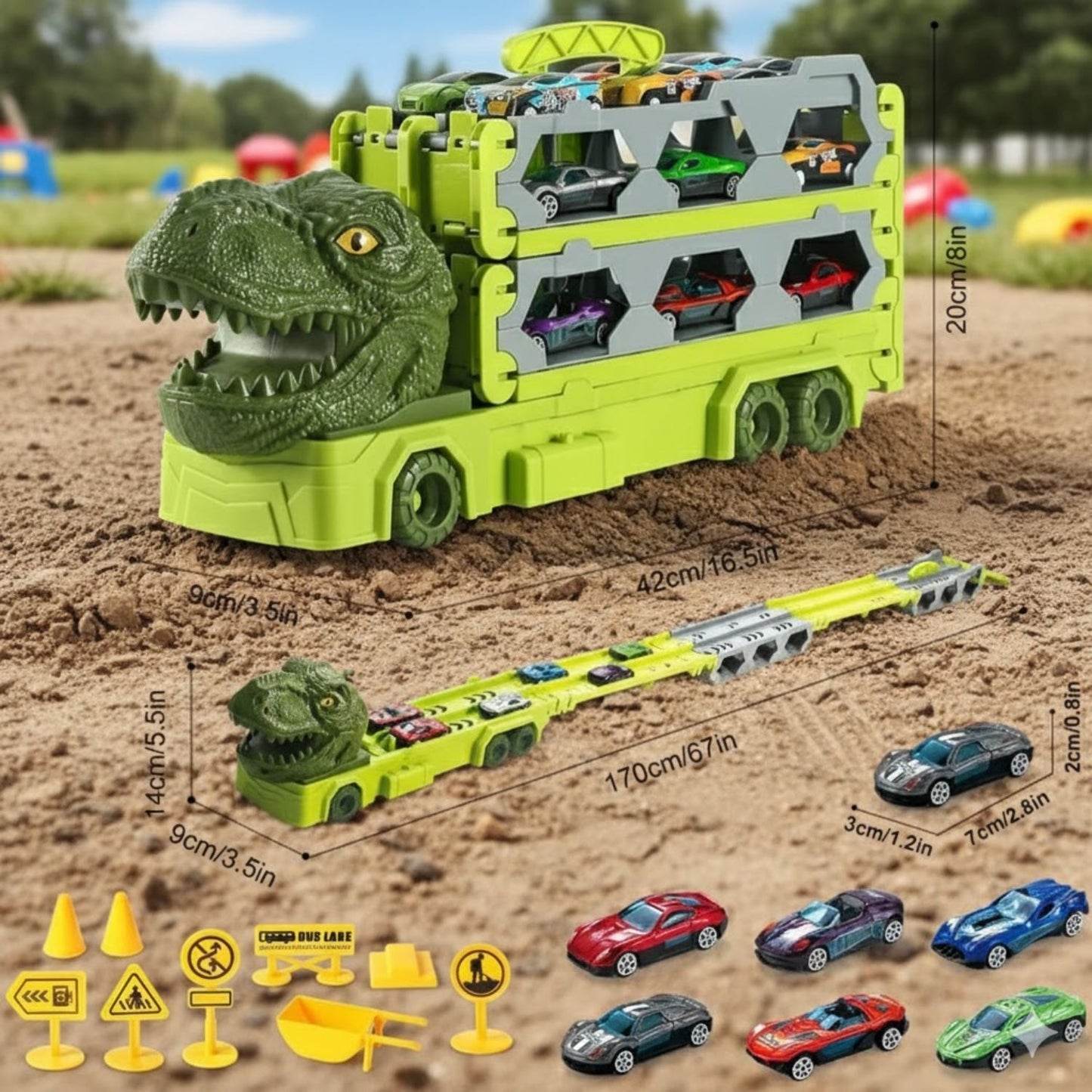 Circuit voiture enfant longue piste dinosaure | MegaLoop