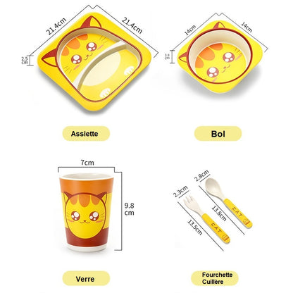 Coffret Repas Bébé à Motifs d'Animaux Dimensions - Mon Adorable Bébé