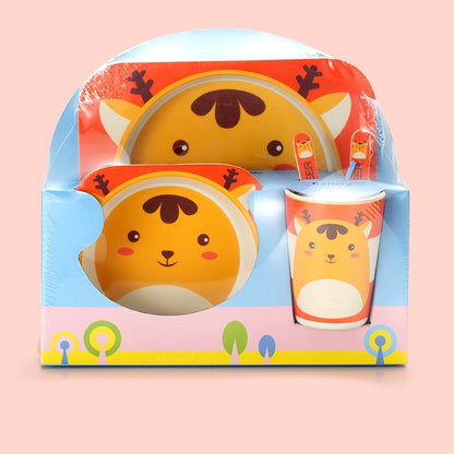 Coffret Repas Bébé à Motifs d'Animaux Cerf - Mon Adorable Bébé