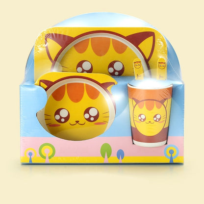 Coffret Repas Bébé à Motifs d'Animaux Chat - Mon Adorable Bébé