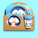 Coffret Repas Bébé à Motifs d'Animaux Pingouin - Mon Adorable Bébé