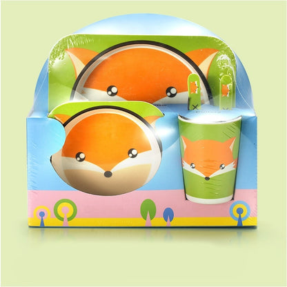 Coffret Repas Bébé à Motifs d'Animaux Renard - Mon Adorable Bébé