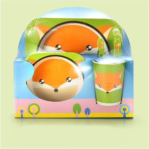 Coffret Repas Bébé à Motifs d'Animaux Renard - Mon Adorable Bébé