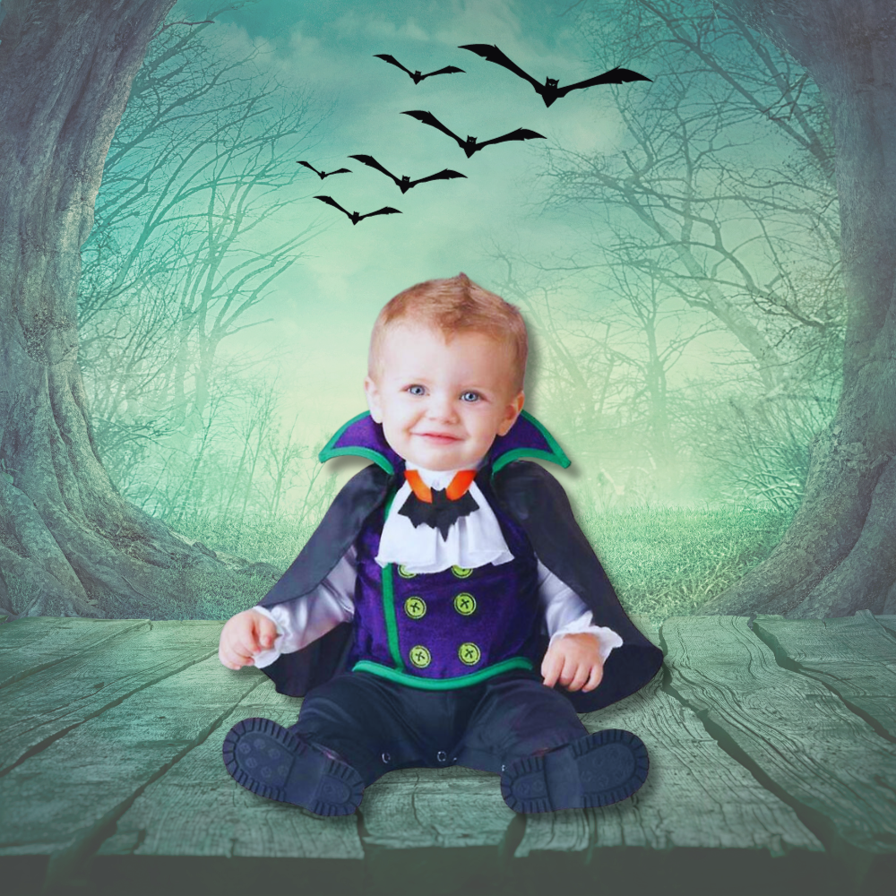 Costume Chauve-Souris Bébé - Combinaison Manches Longues + Bonnet - 4 Tailles (3-24 Mois) - Halloween