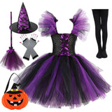 Déguisement de Sorcière d'Halloween pour Fille Violet - Mon Adorable Bébé