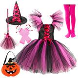 Déguisement de Sorcière d'Halloween pour Fille Rose - Mon Adorable Bébé