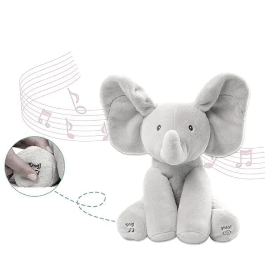 Oreilles Bouger Musique Bébé Animal Cacher Et Chercher Chat Poupée Apaisante  Éléphant Peluche Toy Enfants Cadeaux d'anniversaire Pet Elephant Jouets  électriques