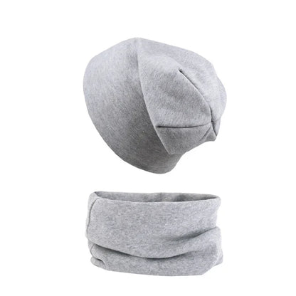Ensemble bonnet et écharpe pour enfants Gris