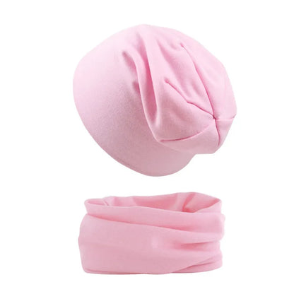 Ensemble bonnet et écharpe pour enfants Rose