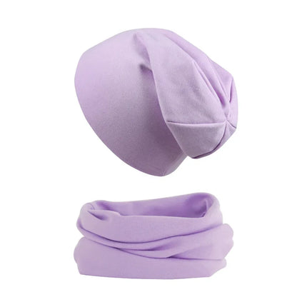 Ensemble bonnet et écharpe pour enfants Violet