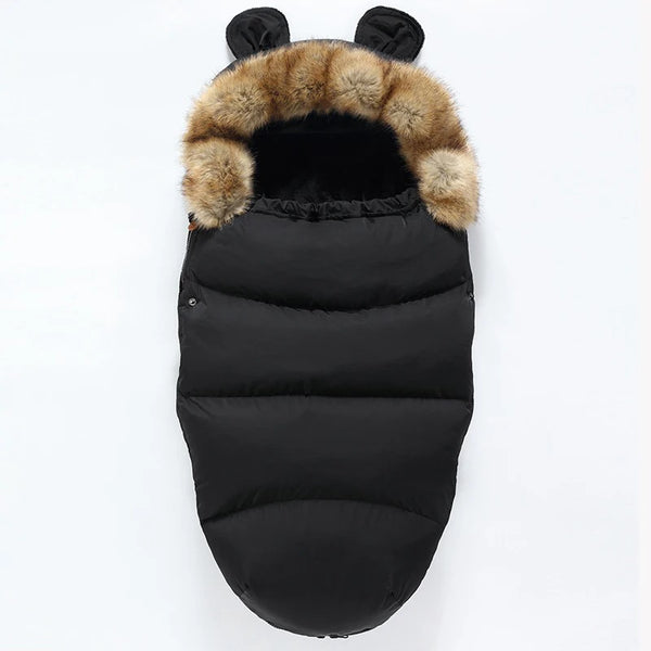 Chancelière en Doudoune pour Bébé noir - Mon Adorable Bébé