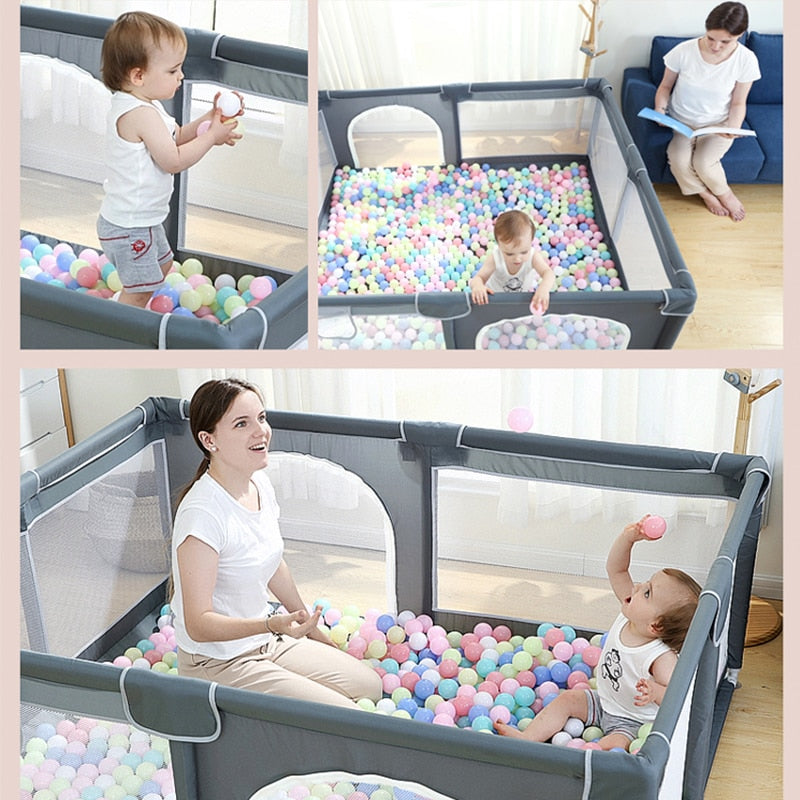 Parc Bébé Pliable avec Tapis Amovible - Mon Adorable Bébé