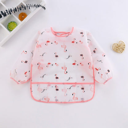 Bavoir Bébé Imperméable à Manches Longues avec Adorables Motifs pour Enfants Flamant rose - Mon Adorable Bébé