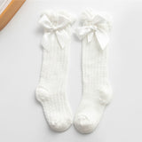 Chaussettes Hautes à Papillon pour Bébé Fille Blanc - Mon Adorable Bébé