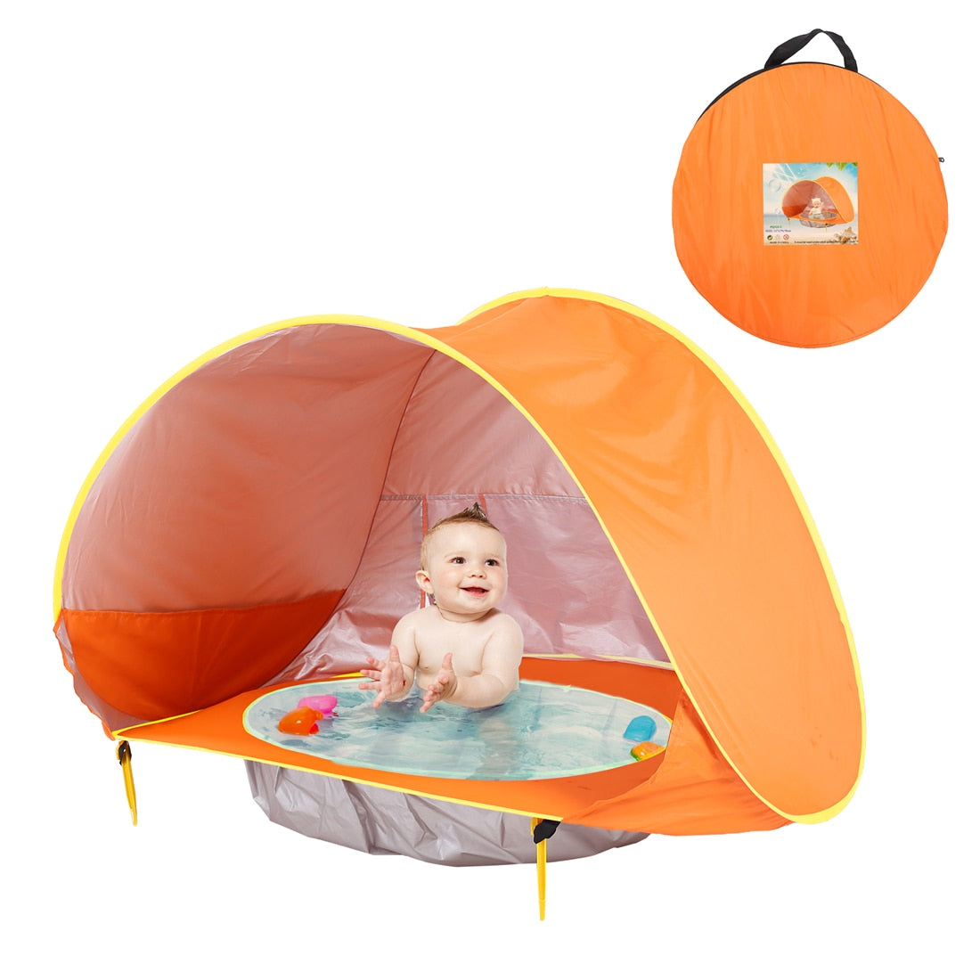 Tente de Plage Pliable pour enfants Orange - Mon Adorable Bébé