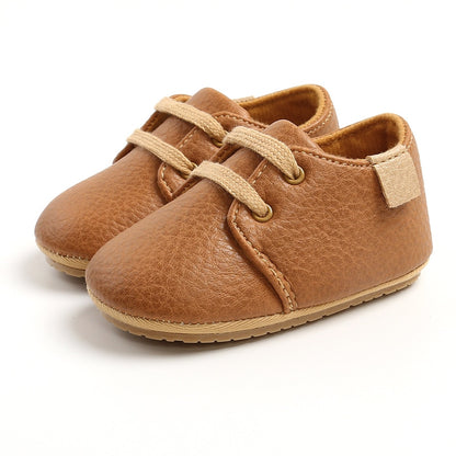 Chaussures en Cuir pour Bébé Marron - Mon Adorable Bébé