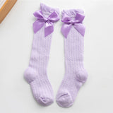 Chaussettes Hautes à Papillon pour Bébé Fille Violet - Mon Adorable Bébé