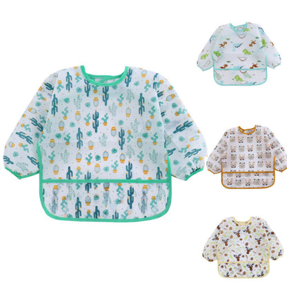 Bavoir Bébé Imperméable à Manches Longues avec Adorables Motifs pour Enfants - Mon Adorable Bébé