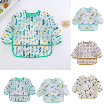 Bavoir Bébé Imperméable à Manches Longues avec Adorables Motifs pour Enfants - Mon Adorable Bébé