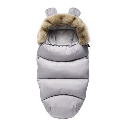 Chancelière en Doudoune pour Bébé gris - Mon Adorable Bébé