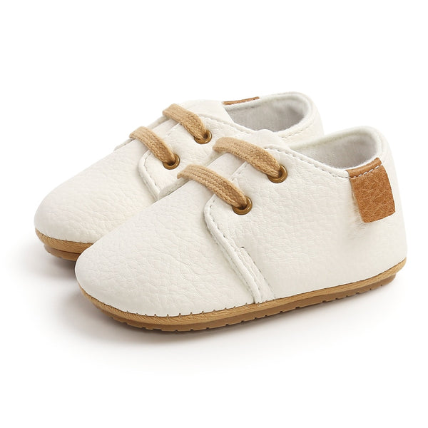 Chaussures en Cuir pour Bébé Blanc - Mon Adorable Bébé