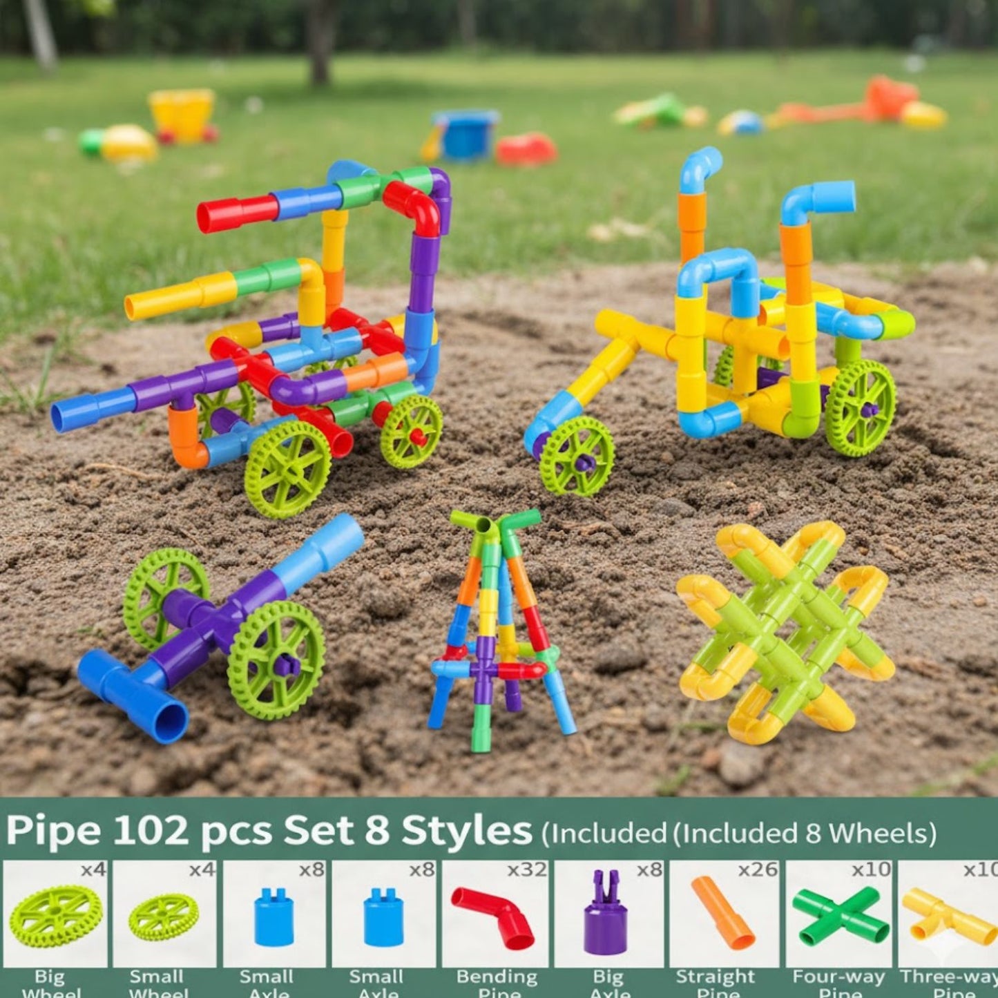 JEUX DE CONSTRUCTION-BLOCS de tubes