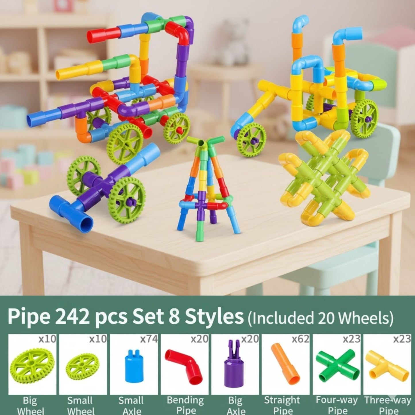 JEUX DE CONSTRUCTION-BLOCS de tubes