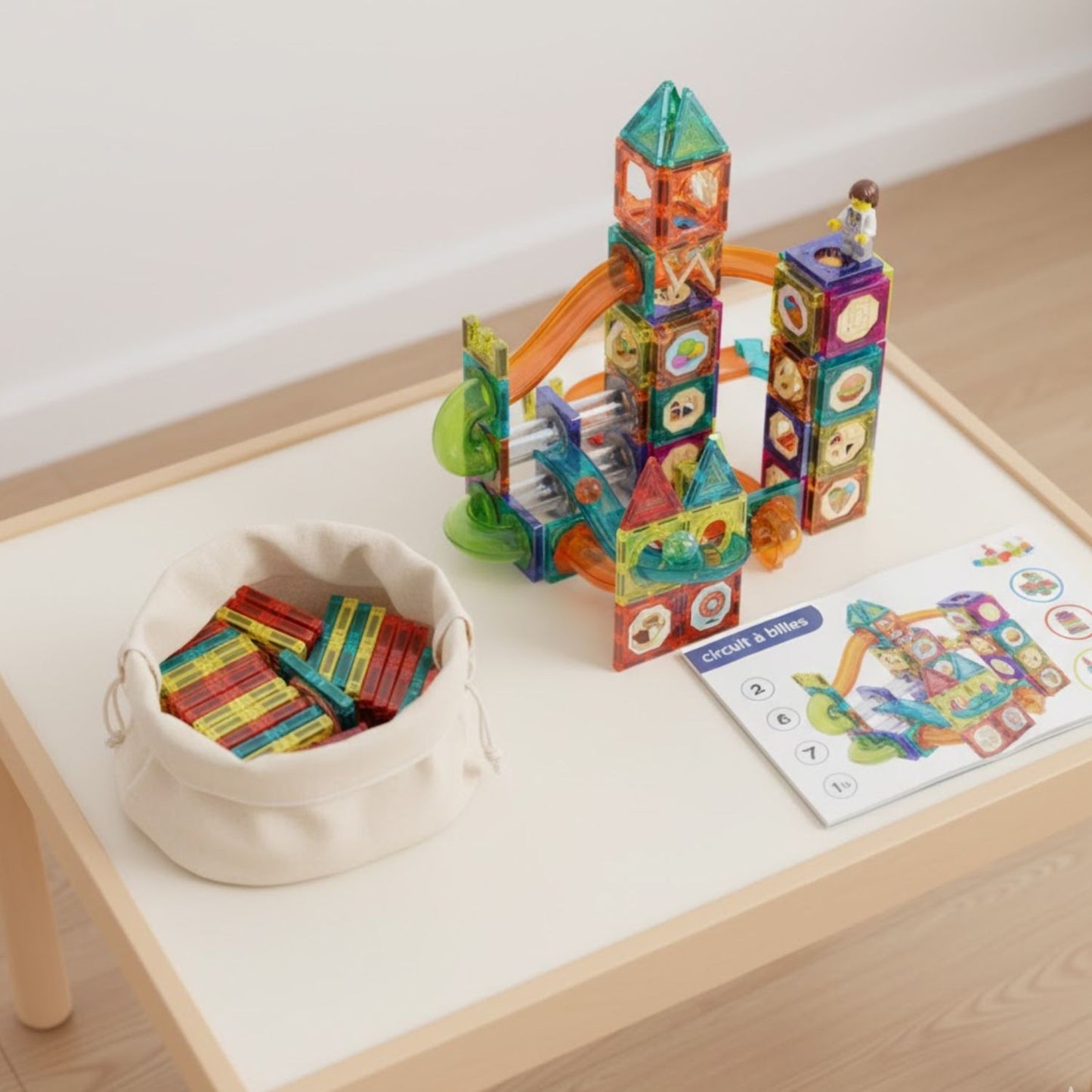 Jeu aimanté de construction avec Circuit à billes | Magnetrix