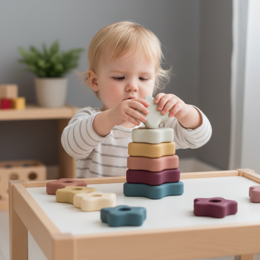 Jeu de construction d'anneaux en silicone | TeetheStack