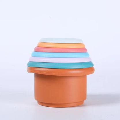 Jeu de construction tasses empilables en silicone | EduTower