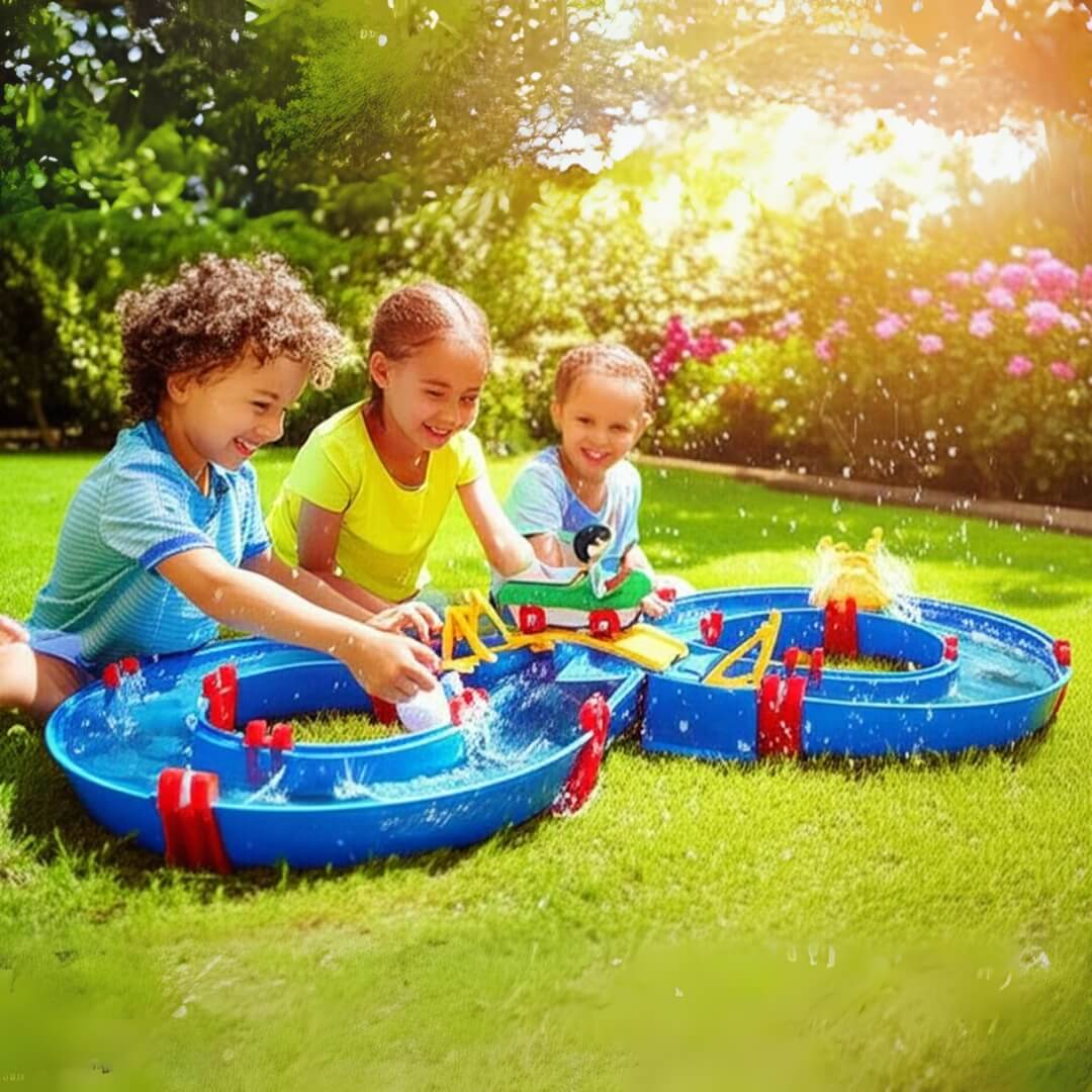 Jeux d'eau enfant multi-activités circuit aquatique