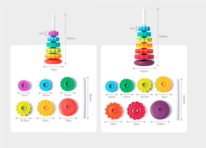 Jouet Empilable de Roue Tournante Arc-en-ciel Dimensions - Mon Adorable Bébé