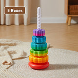 Jouet Empilable de Roue Tournante Arc-en-ciel 5 Roues - Mon Adorable Bébé