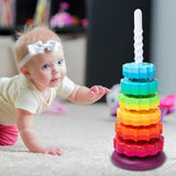 Jouet Empilable de Roue Tournante Arc-en-ciel - Mon Adorable Bébé