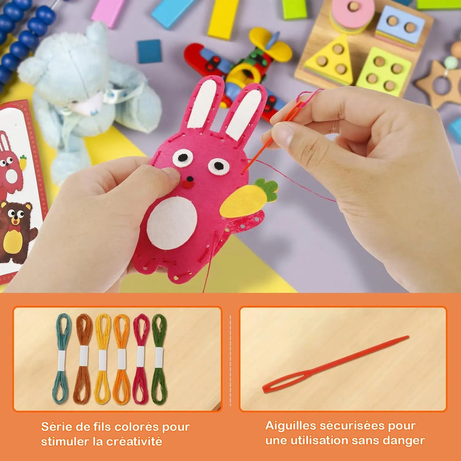 Kit de couture pour enfants aiguilles fils
