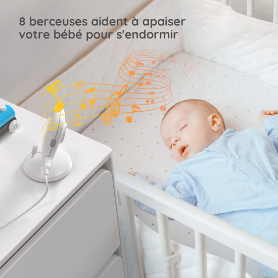 Moniteur audio pour bébé Crown TimeFlys, surveillance de la température, vibrations, berceuses, batterie rechargeable, conversation bidirectionnelle, connexion USB, zéro émission en mode nuit, longue Moniteur audio pour bébé Crown TimeFlys, surveillance de la température, vibrations, berceuses, batterie rechargeable, conversation bidirectionnelle, connexion USB, zéro émission en mode nuit, longue