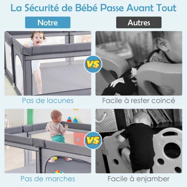 Parc Bébé Pliable avec Tapis Amovible - Mon Adorable Bébé