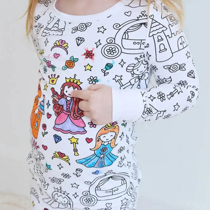 Pyjama Coloriage Enfant princess fille