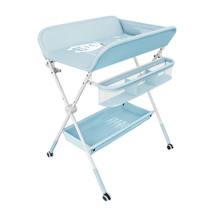 Table à Langer Multifonctionnelle Pliable pour Bébé Bleu - Mon Adorable Bébé