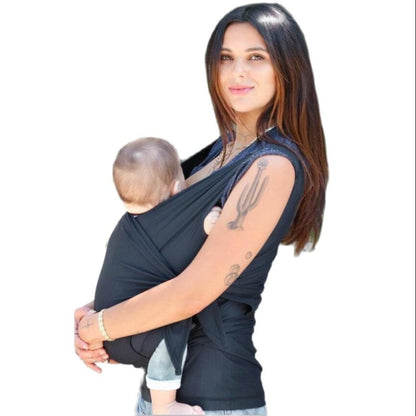 Tee Shirt Porte Bébé débardeur noir pour femme - Mon Adorable Bébé