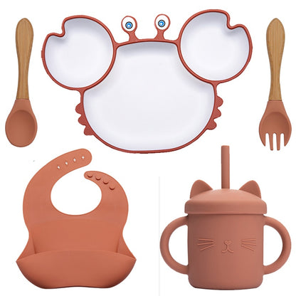 Kit Repas Bébé en Forme de Crabe Rouge - Mon Adorable Bébé