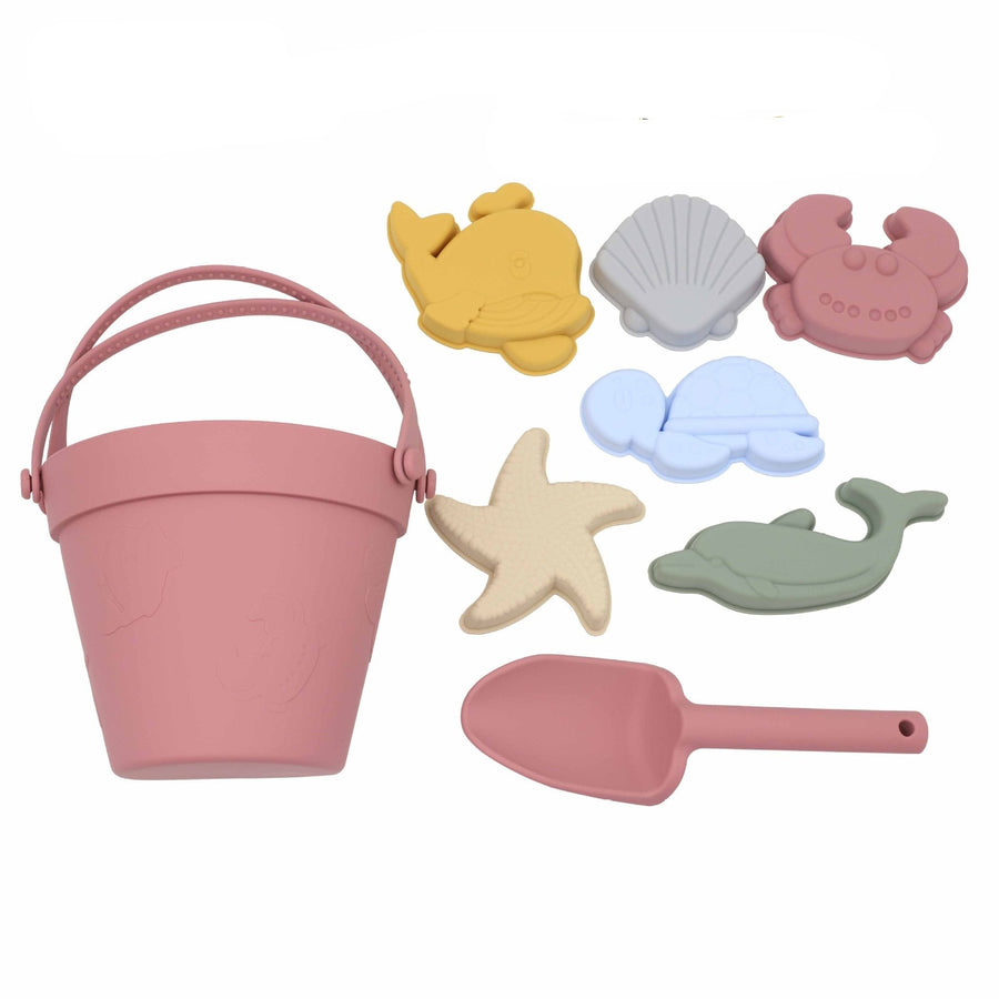 Seau De Plage Silicone Souple Scrunch Corail - Pliables, Légers, Incassables Pour Enfant Dès 12 Mois, Jeu De Plage Facile à Transporter
