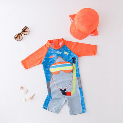 Combinaison Anti Uv Bébé pour Garçon et Fille à Motif d'Animaux Requin - Mon Adorable Bébé