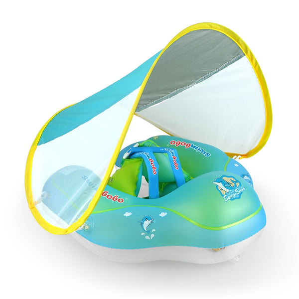 Bouée Gonflable à Ombrelle Anti UV pour Bébé Bleu - Mon Adorable Bébé
