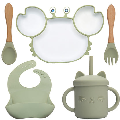 Kit Repas Bébé en Forme de Crabe Vert - Mon Adorable Bébé