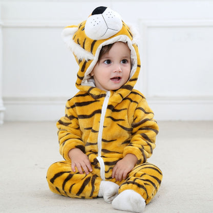 Barboteuse Bébé à Capuche avec Motifs d'Animaux Adorables - Mon Adorable bebe